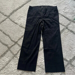 Theory black pants straight leg trouser linen blend 8